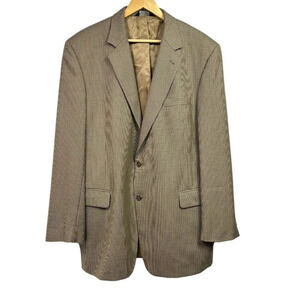 JOS A BANK Gordon Blazer 46L Long Houndstooth Jacket Sport Coat 100% Wool